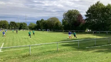 Das Foto von dem Fu&szlig;ballspiel