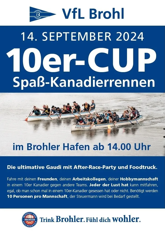 ein Plakat zu Kanadierrennen "10er-Cup" 2024